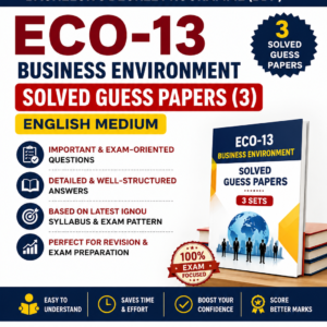 ECO-13 Business Environment Solved Guess Papers (3) | BDP | English Medium | Exam Preparation PDF