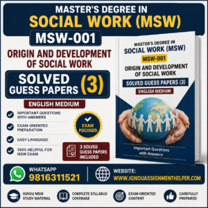 MSW-1 ENGLISH MEDIUM SOLVED GUESS PAPERS
